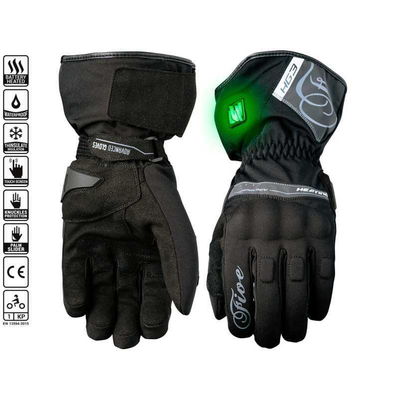 Gants moto chauffant HG3 WOMAN WP FIVE GLOVES - NOIR