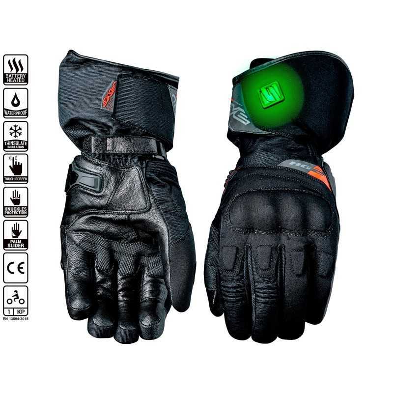 Gants moto chauffants confort noirs