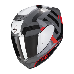 CASQUE SCORPION EXO-S1 ESSENCE GRIS CIMENT-NOIR-ROUGE - Casques