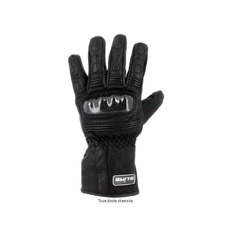 Gants S-LINE Hiver Cuir Etanche LUXE Avec Coque Carbone - Noir - GAN800 -  Promo-Quad